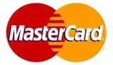 A red and orange mastercard logo on a white background.