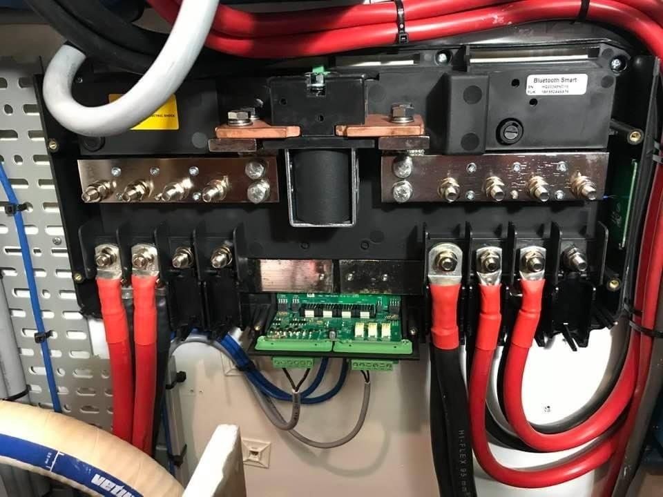 a bunch of wires are connected to a electrical box