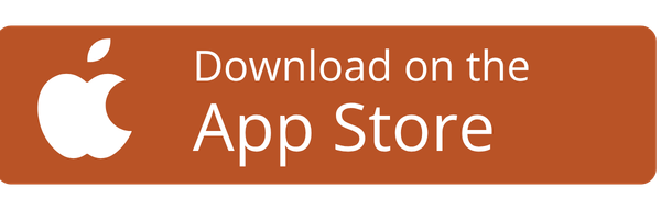 Apple App Store download badge with white Apple logo on brown-orange background