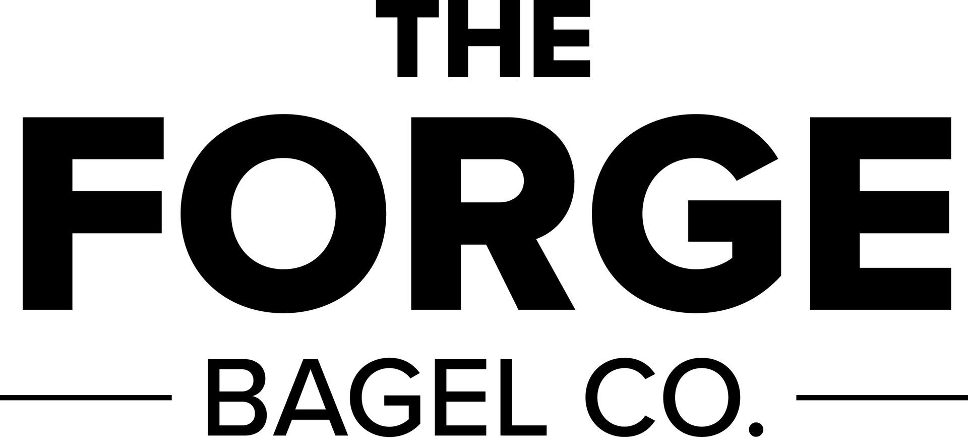 Logo for The Forge Bagel Co. Black text,