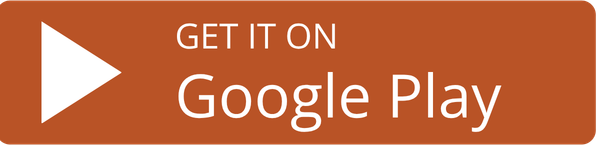 Google Play download button in orange with white play icon and text