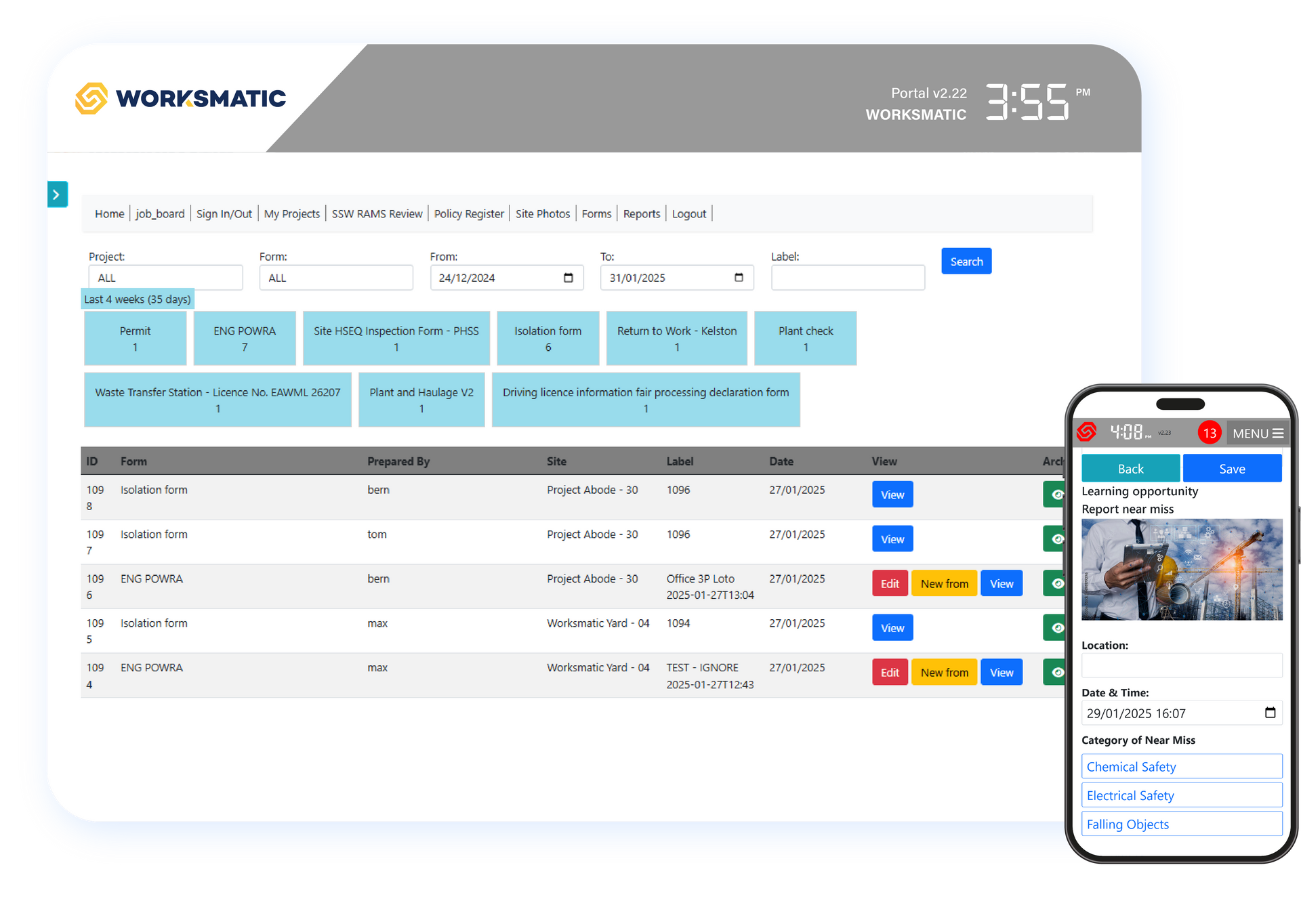 A screenshot of a website on a phone and a tablet.