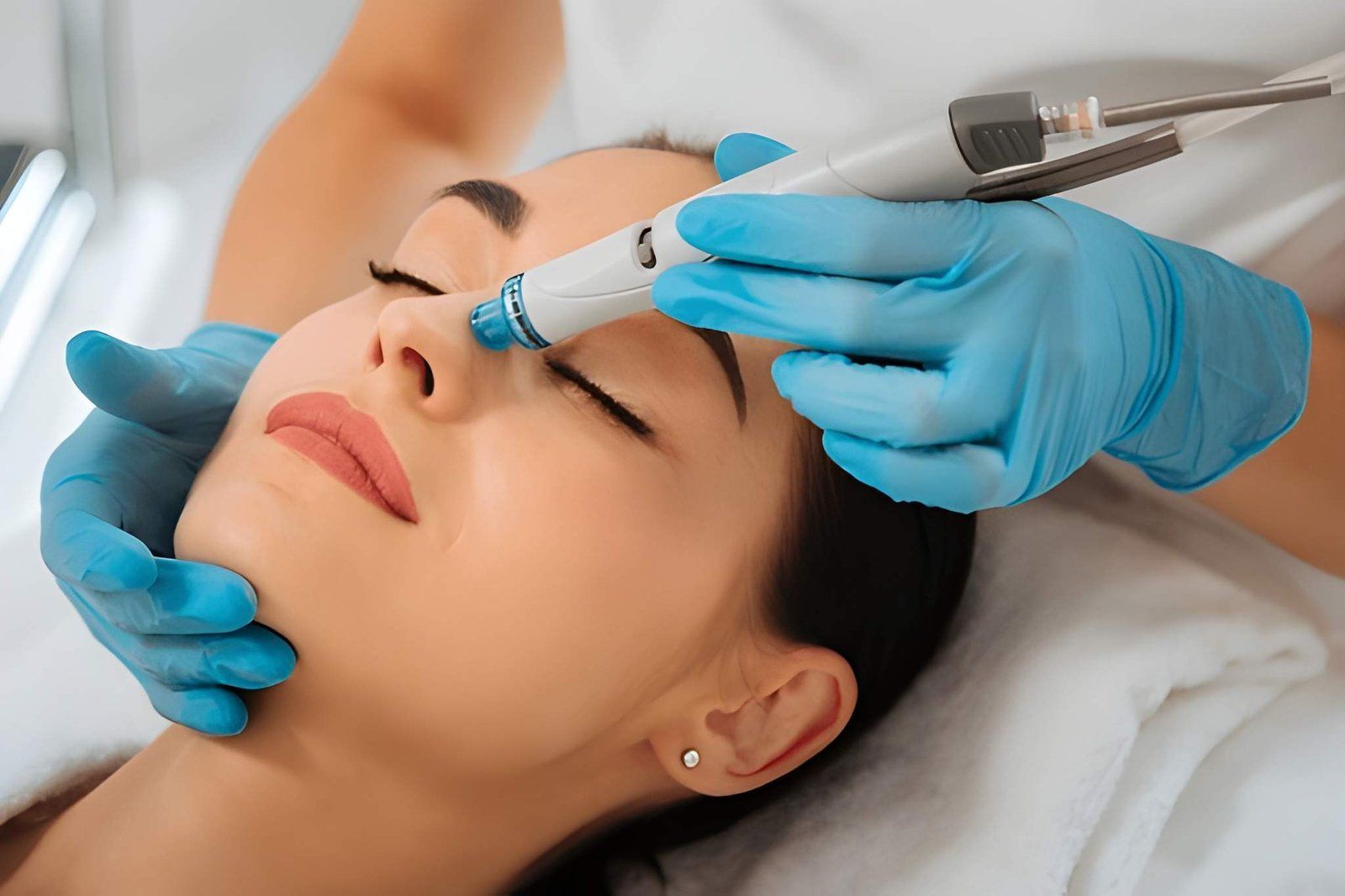 Gloved Clinician Injecting Cosmetic Treatment — A9 Skin and Hair Clinic In Westmead, NSW