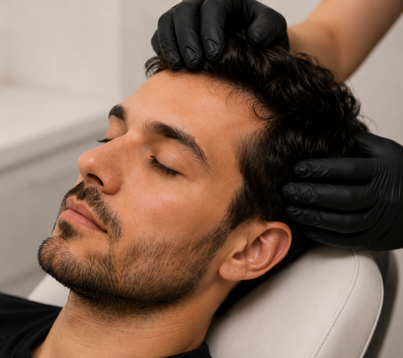 Person With Thinning Hair Covering Their Face — A9 Skin and Hair Clinic In Sydney, NSW