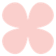 Uma flor rosa com quatro pétalas em um fundo branco.