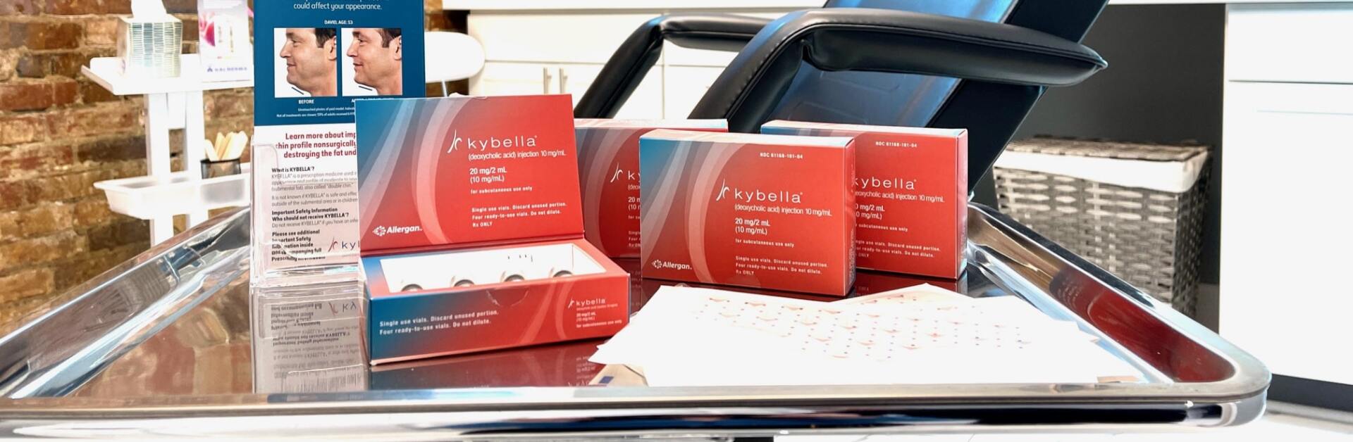 Several boxes of Kybella at ERA Wellness Spa located in Georgetown, KY