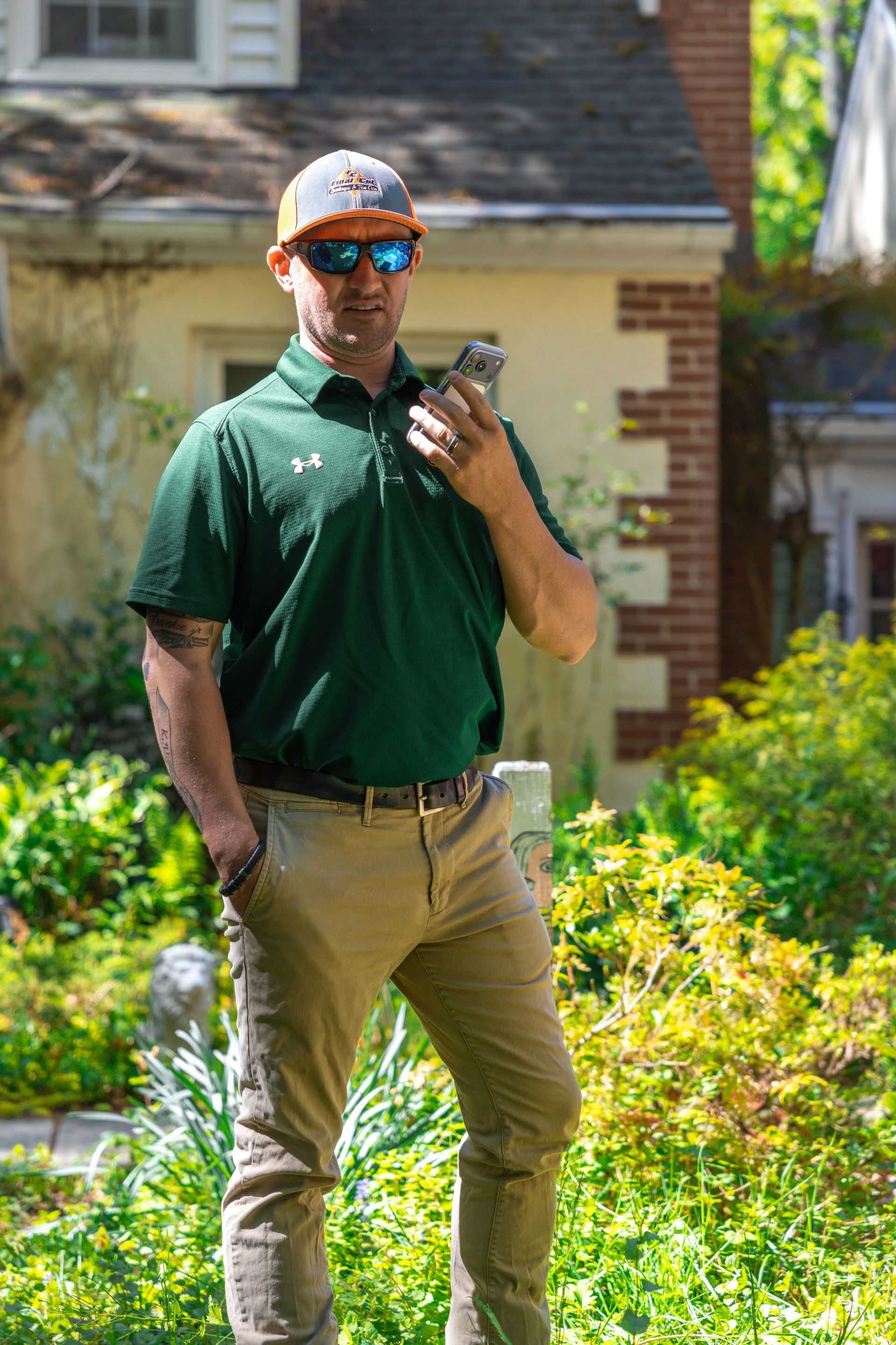 Final Cut Landscape & Tree Care team member during a residential tree service consultation in Maryland