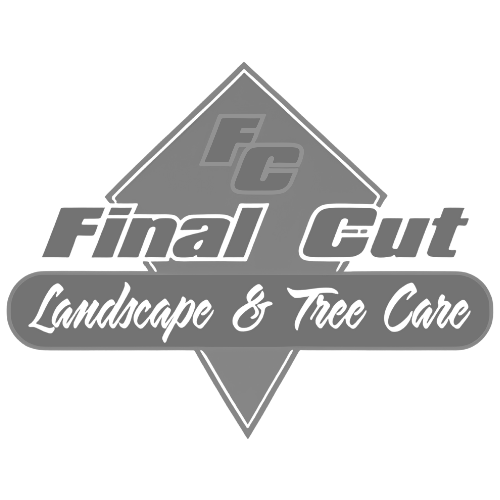 Final Cut Landscape & Tree Care logo in gray with diamond and rounded rectangle shapes.