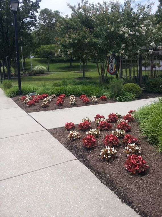 Residential landscaping services with custom flower beds in Maryland.