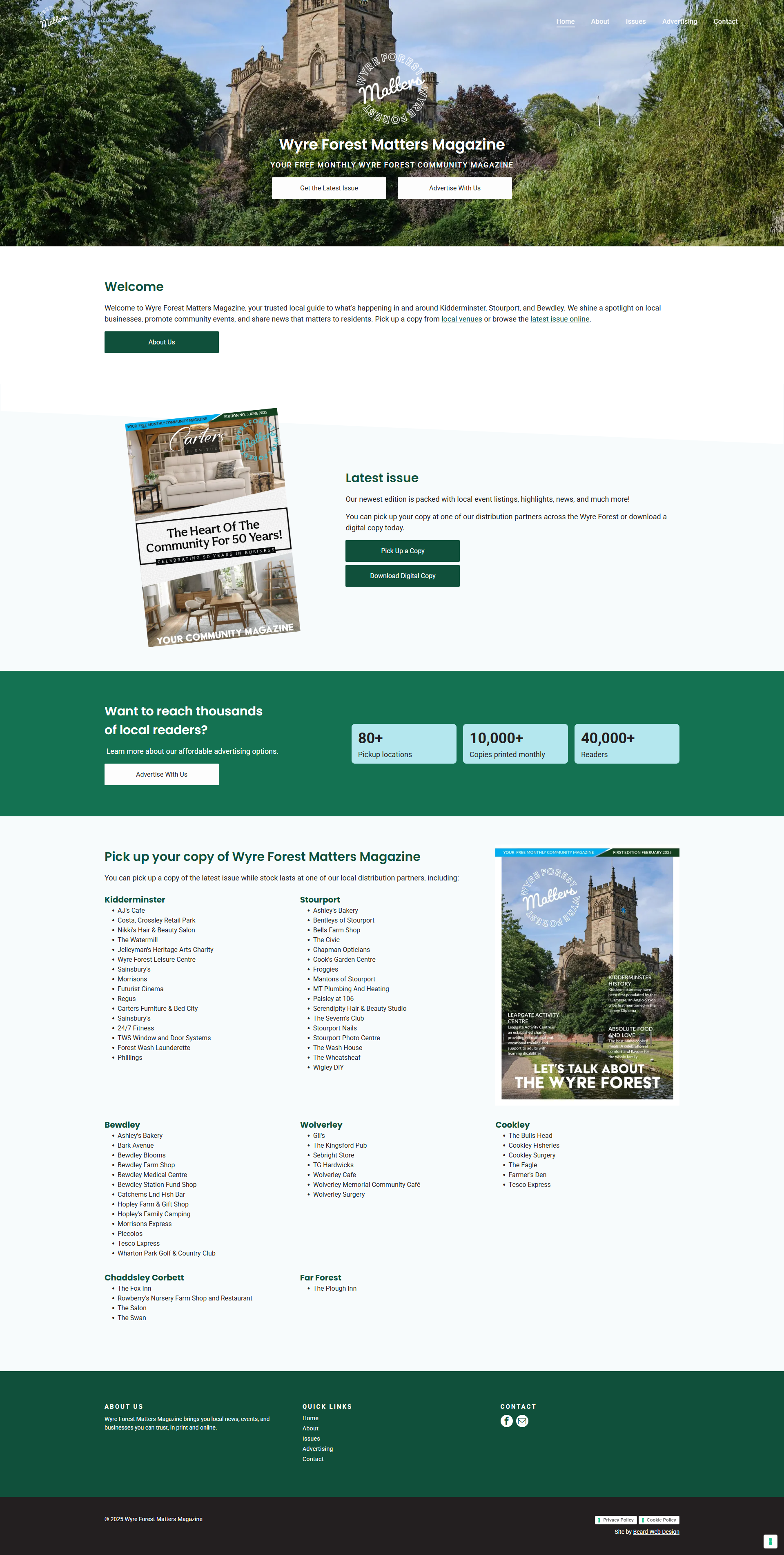Screenshot of Wyre Forest Matters website front page.