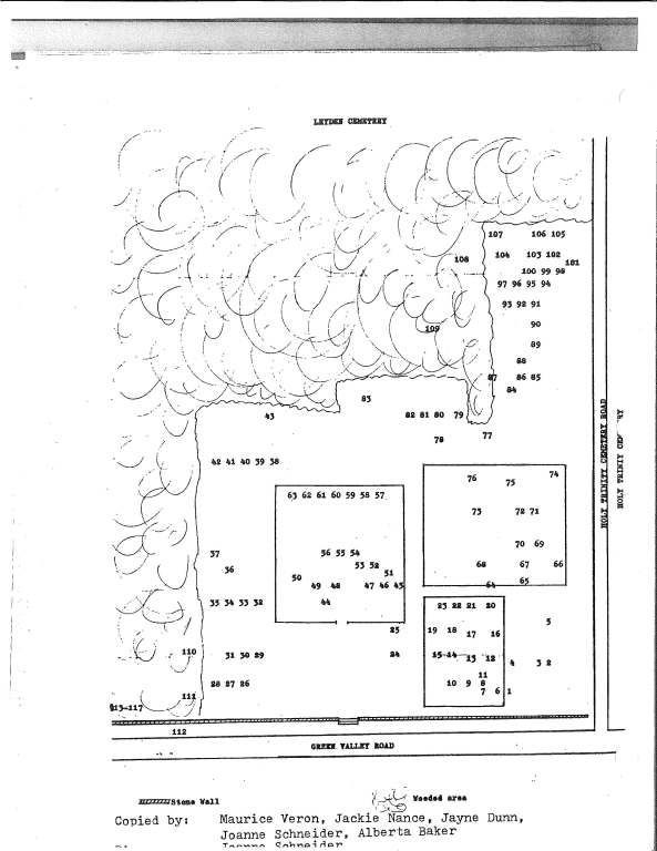 Leyden Family Cemetery Map