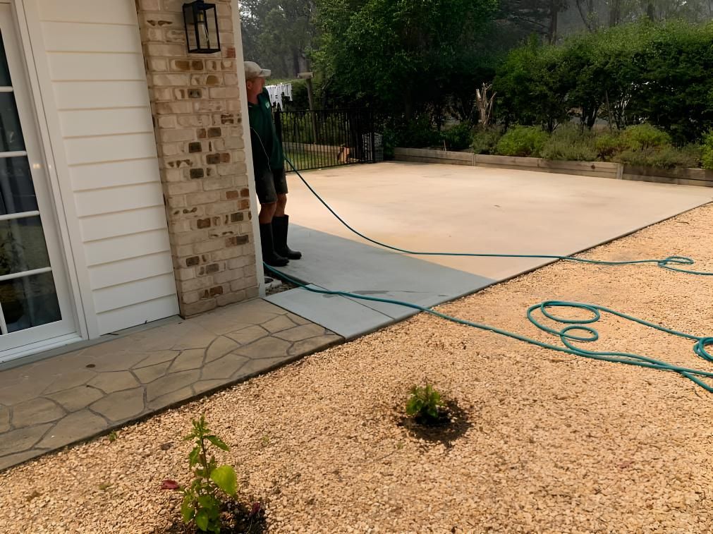 Floor Getting Clean by Water Blast — Hastings Services in Laurieton, NSW