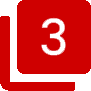 A red square icon with rounded corners containing the white number 3, layered over a partial identical square.
