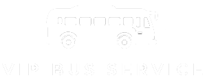 A white line-art logo of a bus above the text 