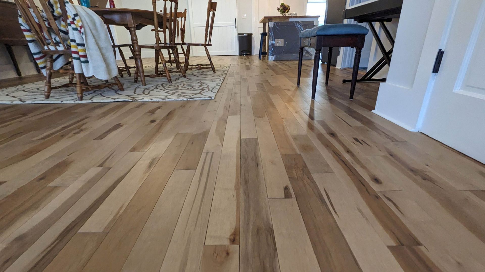 A beautiful wood floor installed by the experts at Juggernaut Construction