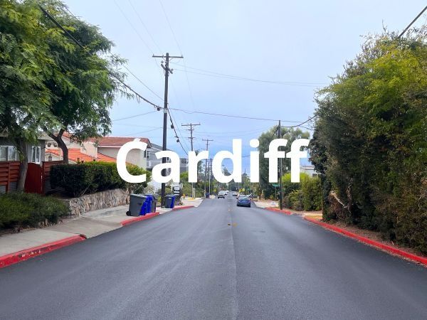 The iconic rolling streets of Cardiff by the Sea.