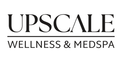 Logo for Upscale Wellness & Medspa in teal text, featuring the word 