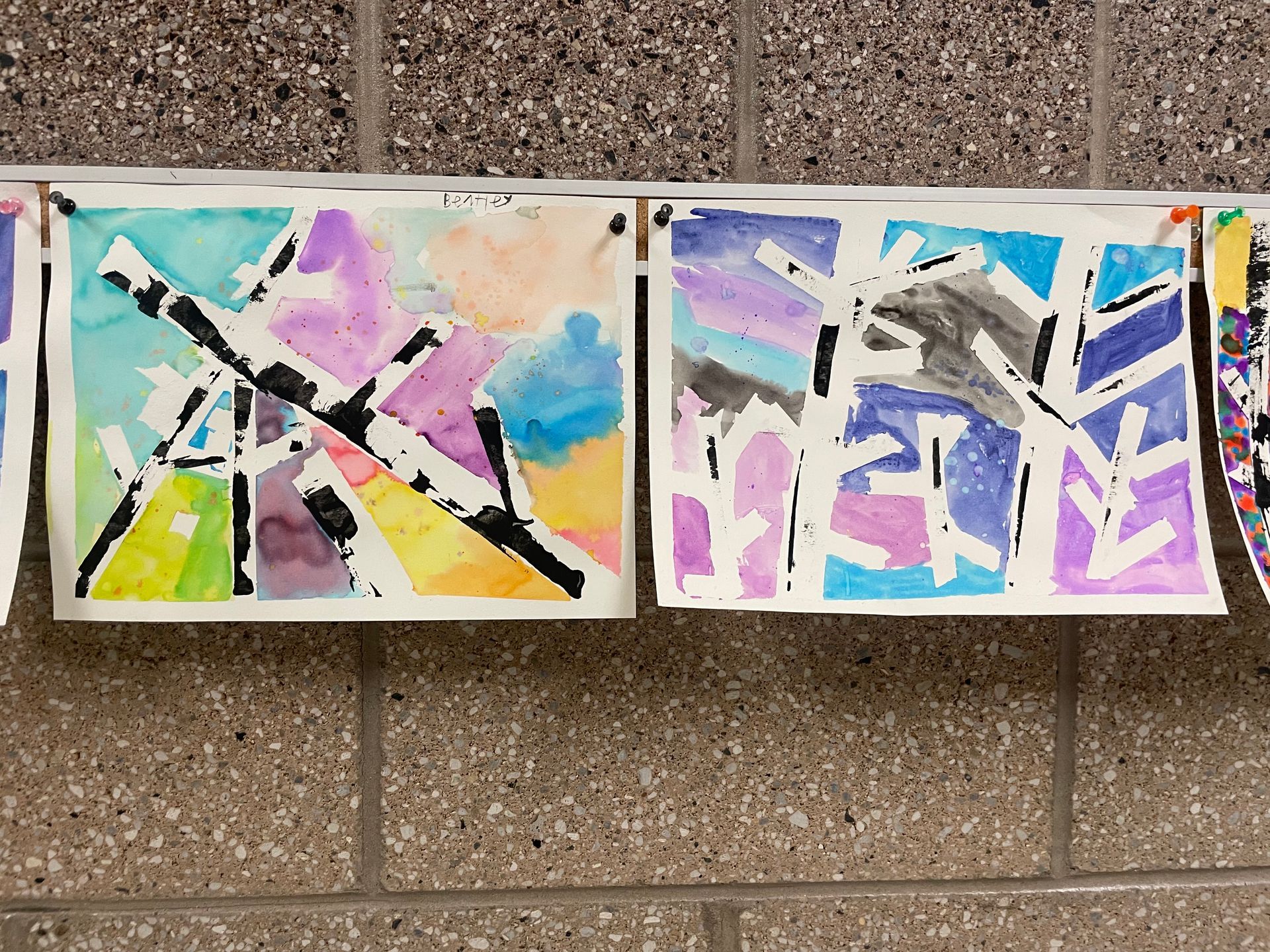 Water Color Trees Art- Multi colored - green, purple, blue, red, orange and yellow