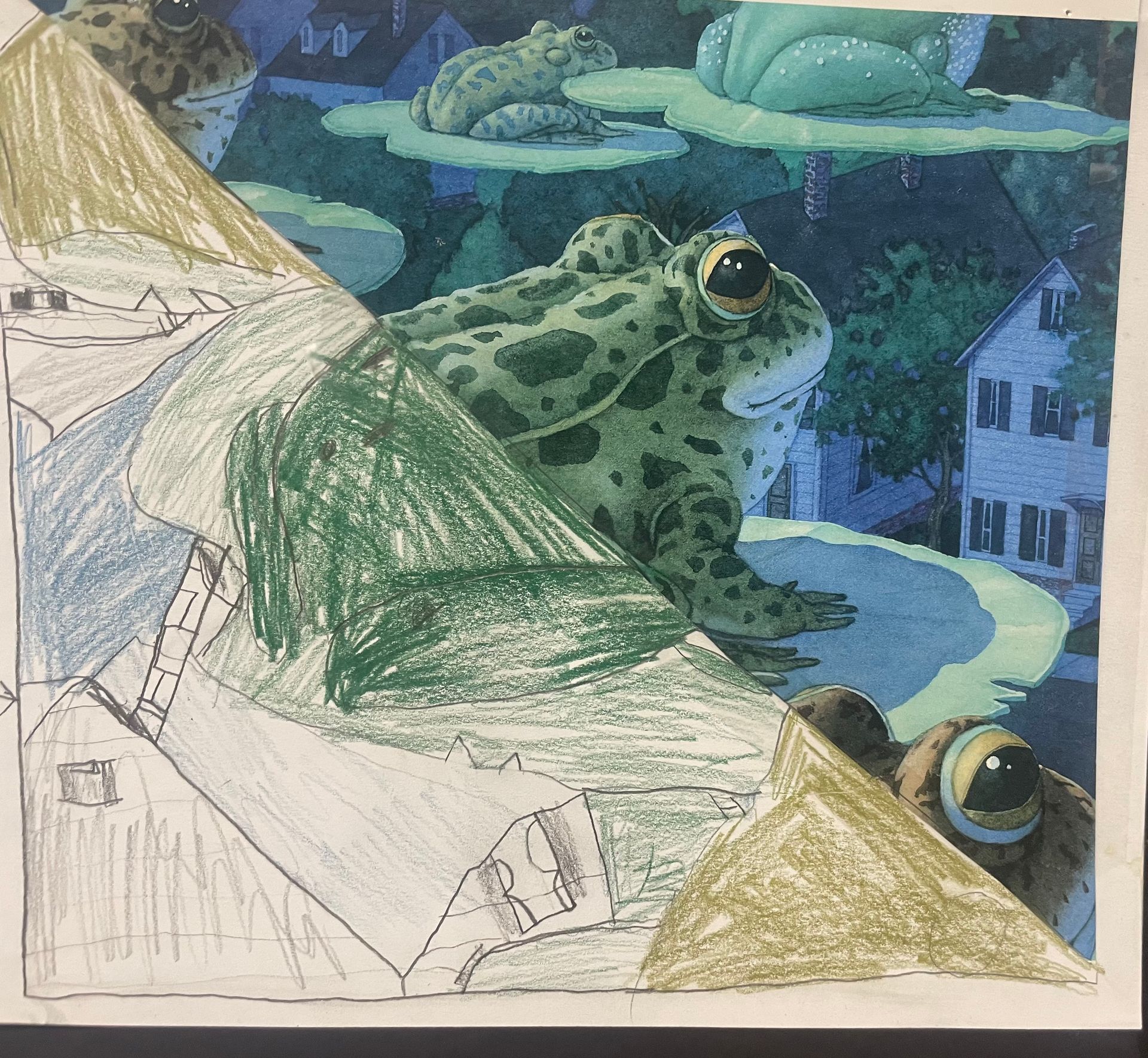 Mirror Art - Frogs on lily pads