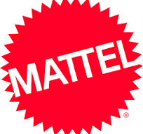 Mattel-logo: Rode explosie met witte 
