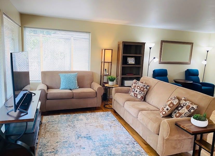 Comfortable living room at Elderly Wellness Adult Family Home