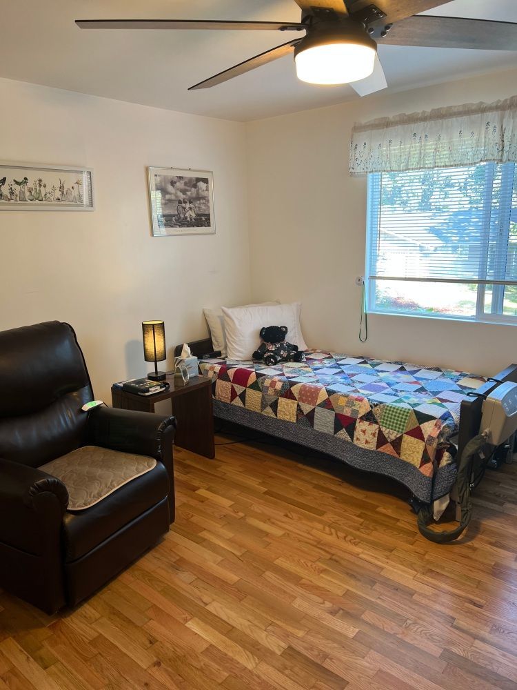 Resident bedroom at Elderly Wellness Adult Family Home Bellevue