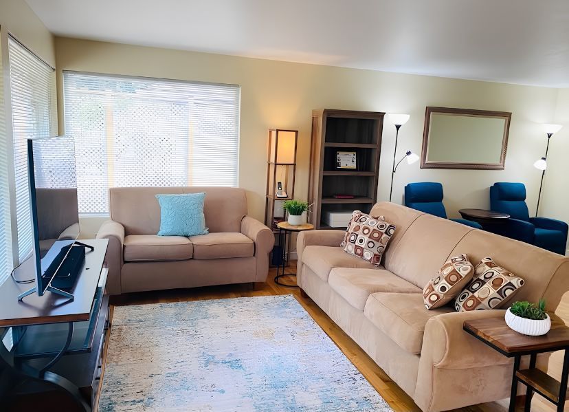 Living room at Elderly Wellness Adult Family Home in Bellevue, WA