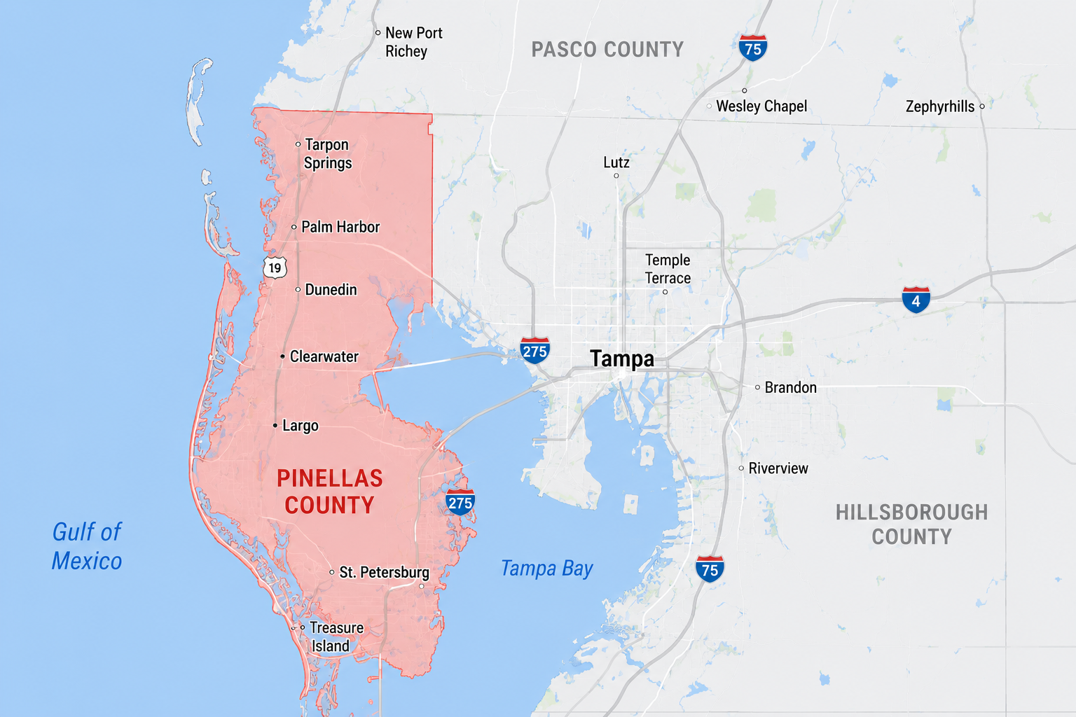 Pinellas County Dumpster Rental Services Area