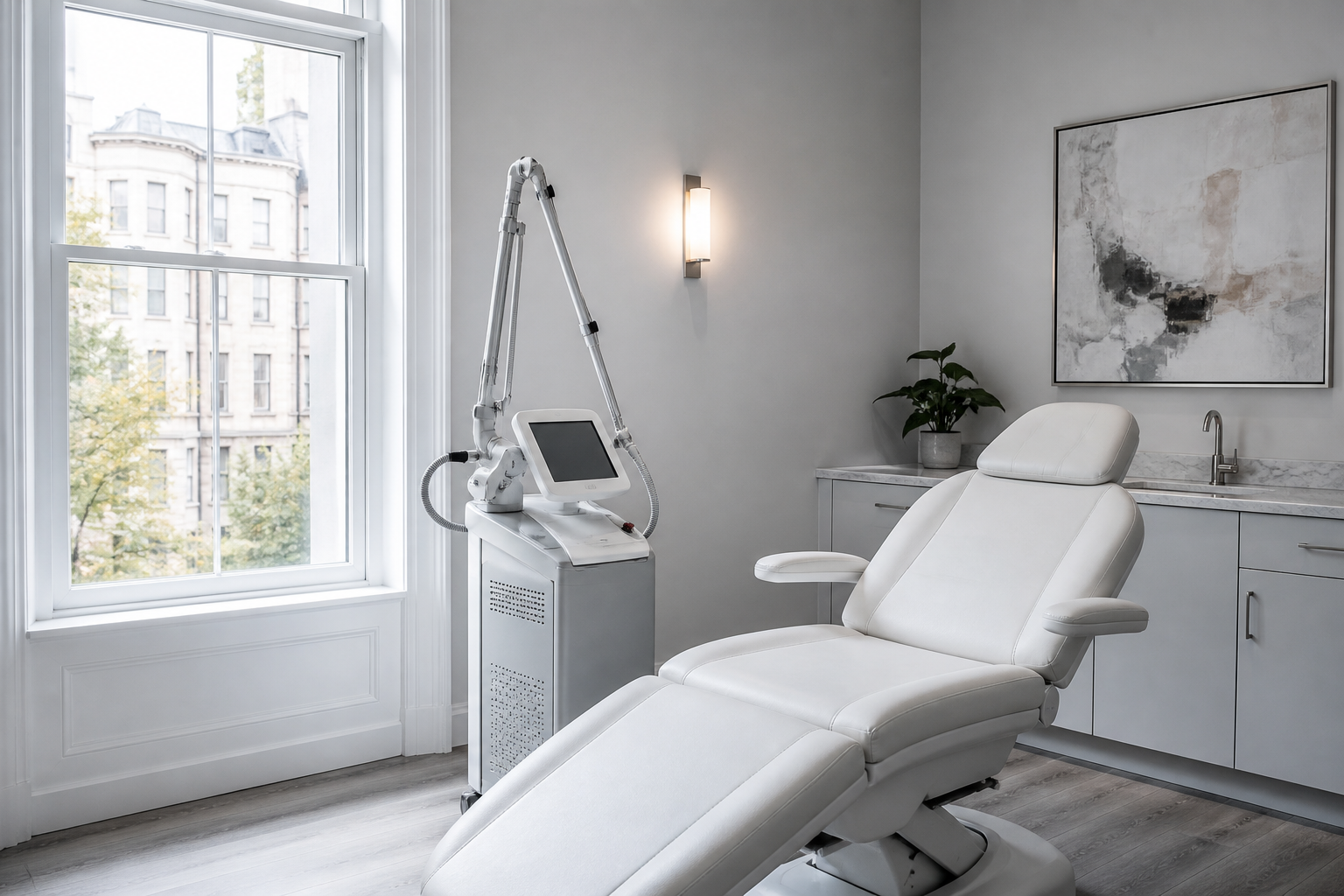 Laser device in an empty Washington DC medical spa room: DC medical spa laser insurance exposure