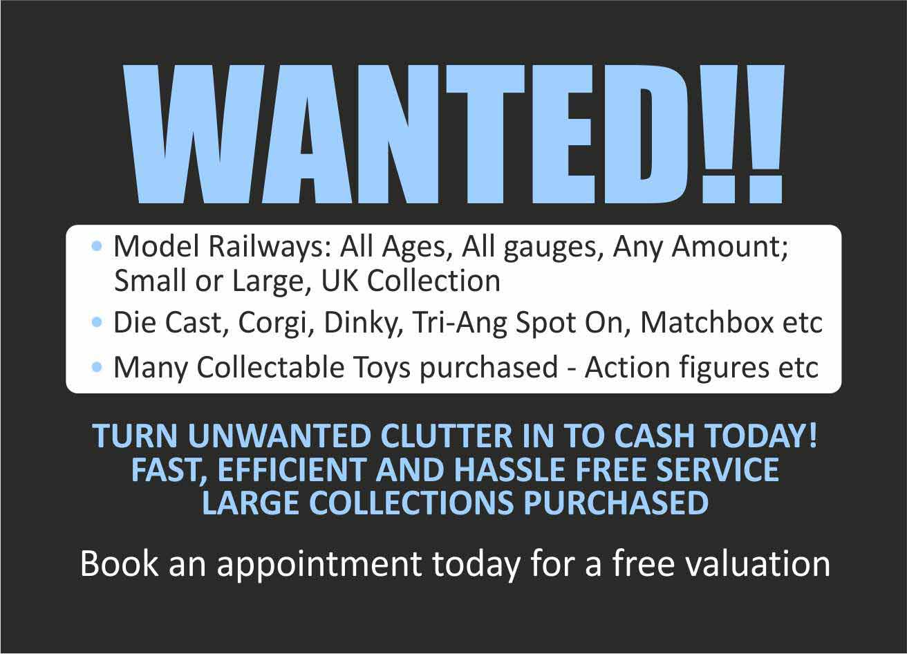 Model Railways Wanted Holder Collectable