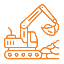An excavator is digging a hole in the ground.