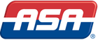 Logo for ASA, Automotive Service Association, red over blue background with white letters.