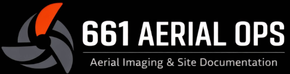 661 Aerial Ops logo with gray drone propeller icon, orange accent, and tagline &ldquo;Aerial Imaging & Site Documentation&rdquo;