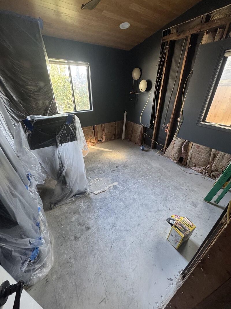 Interior demolition in progress during a home renovation