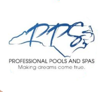 Professional Pools and Spas logo with blue lettering and tagline &ldquo;Making dreams come true.&rdquo;