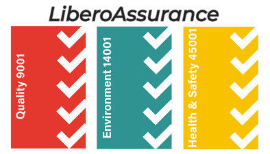 A logo for liberoassurance with three arrows pointing in different directions