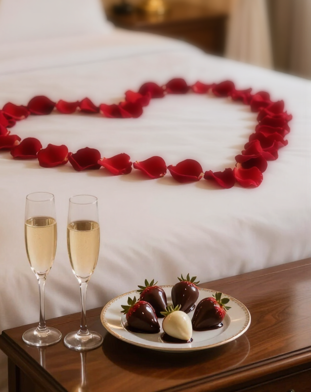 decoración habitación plan romántico noche de bodas en Bogotá hotel blue suites hotel