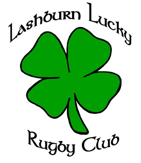 Logo for Saskatchewan Mini Rugby in Lloydminster with black text, green accents, and a small red maple leaf.