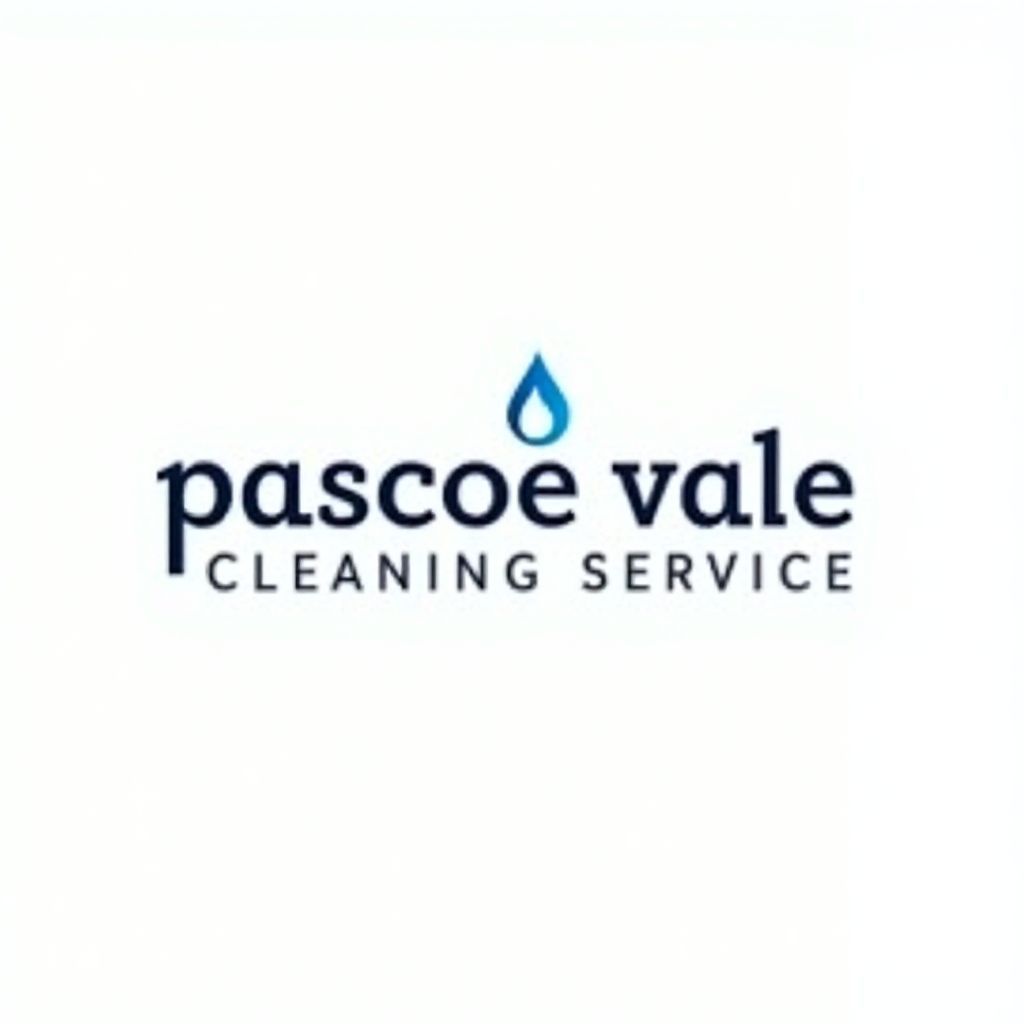 A logo for pascoe vale cleaning service with a drop of water
