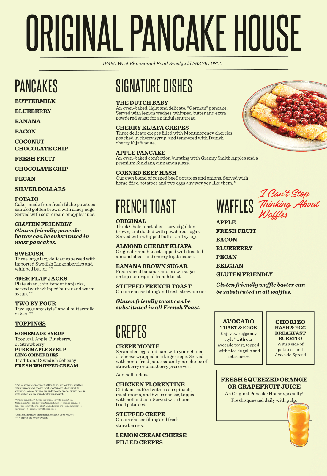 The Original Pancake House Brookfield Wisconsin