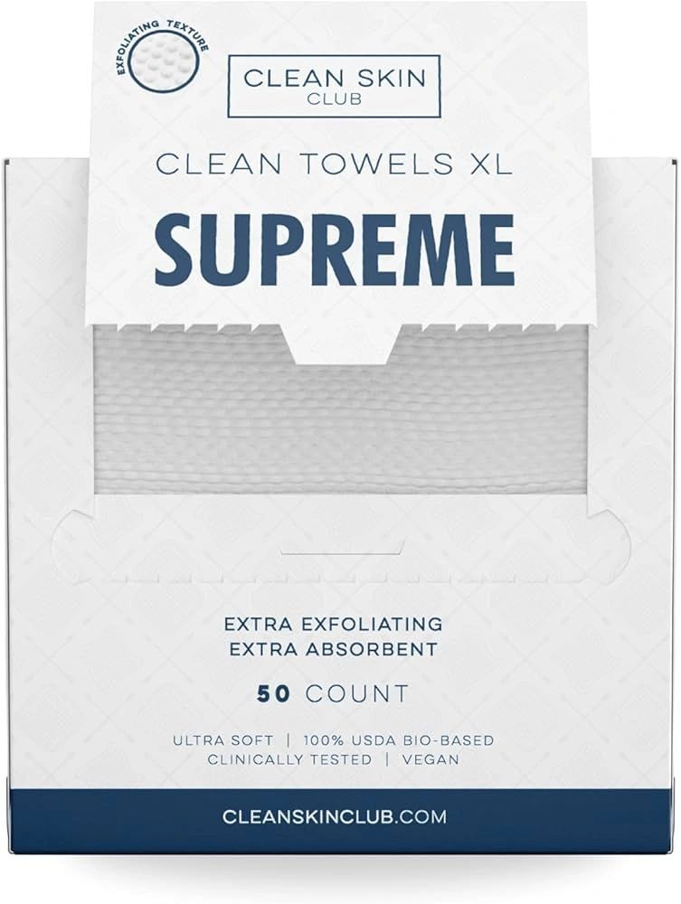 Clean Skin Club Supreme Disposable Face Towel for Improved Skin - XL - 50ct