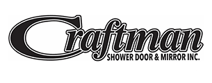 Craftman Shower Door & Mirror Inc. logo in black and gray