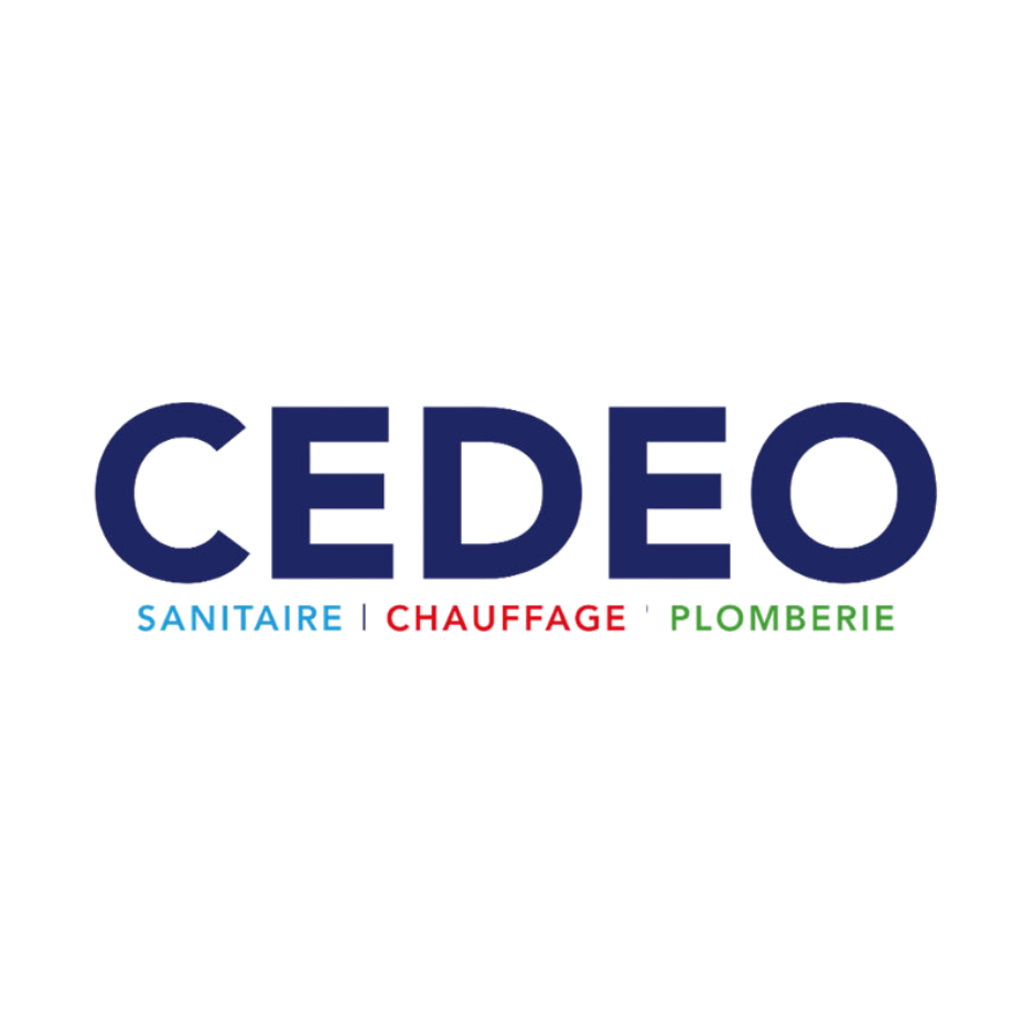 Un logo pour une entreprise appelée cedeo, qui est une entreprise de plomberie.