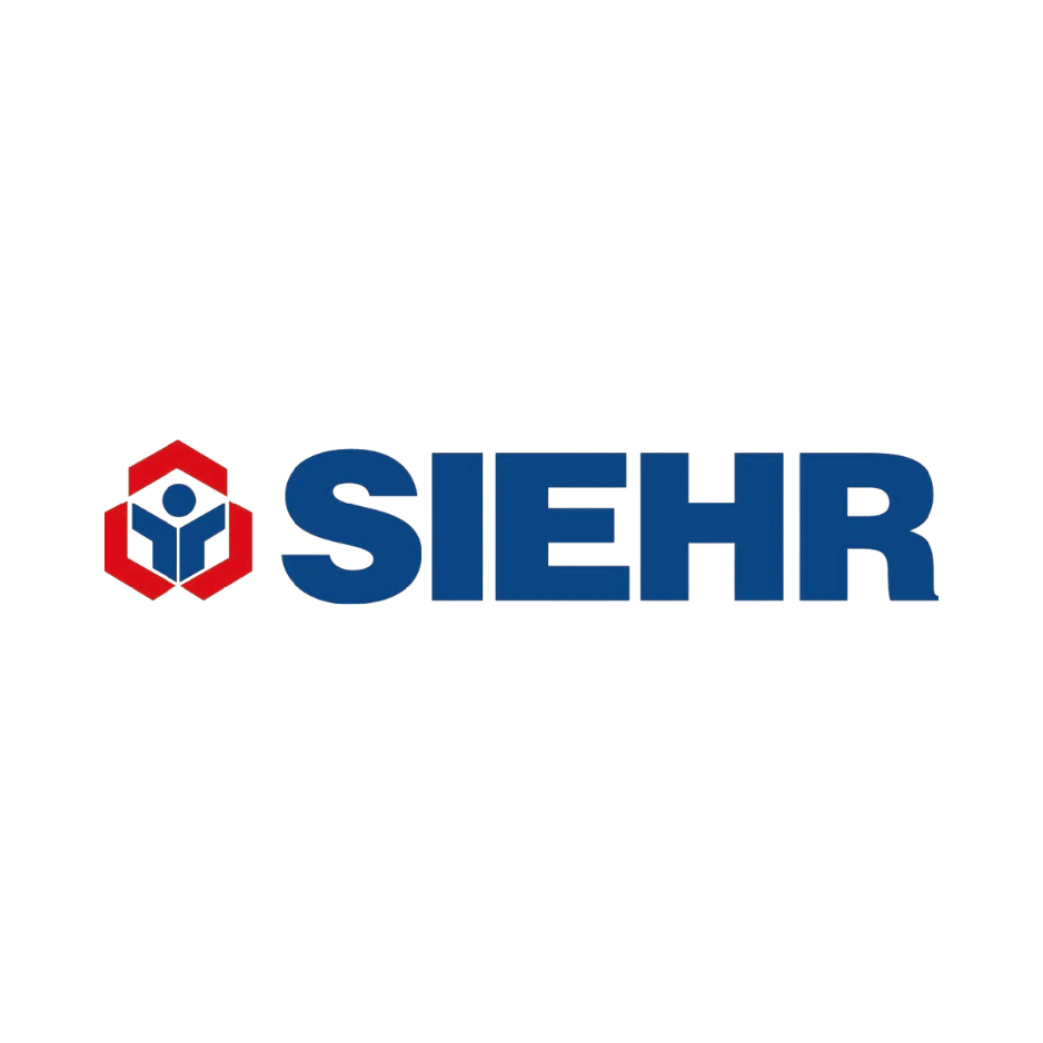 Le logo siehr est bleu et rouge sur fond blanc.