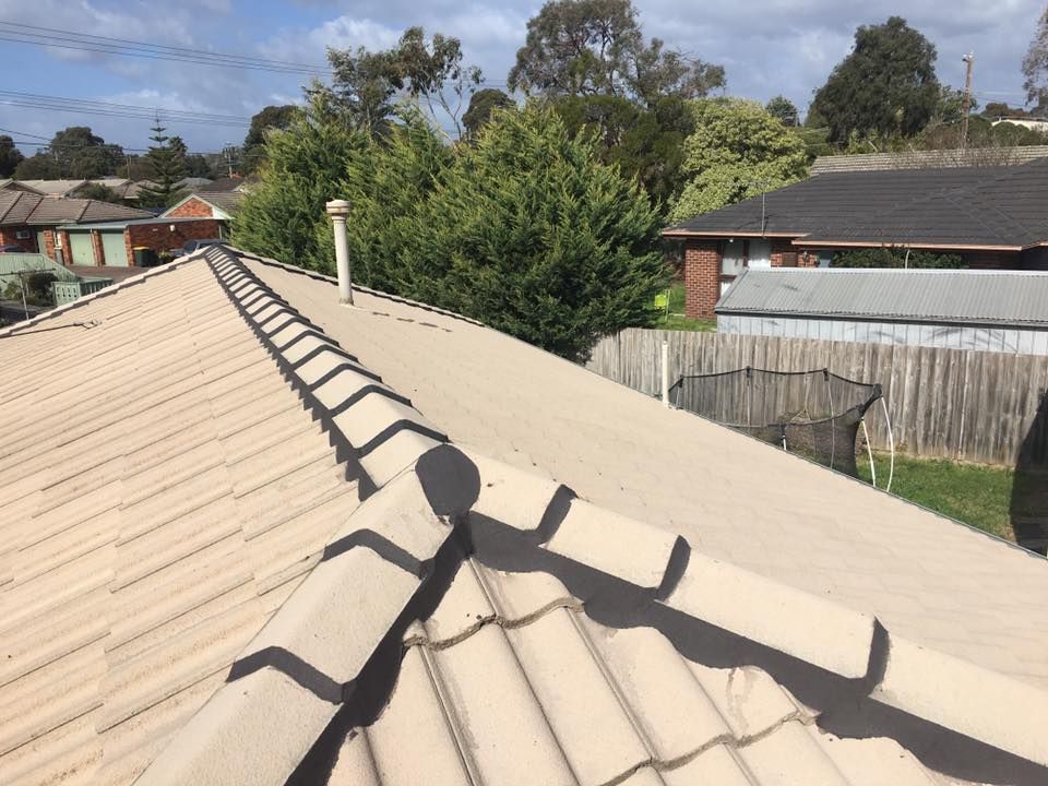 MRI Roofing Group Roof Restoration Before Painting Photograph with Professionally Prepared Roof
