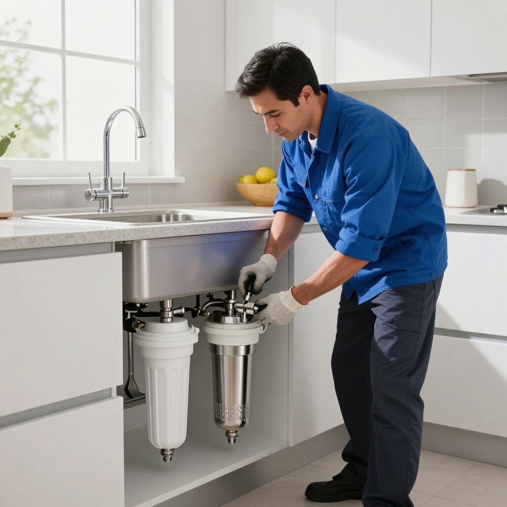 whole home water filtration service being done on a home in Hoschton ga by mastercarft plumbing