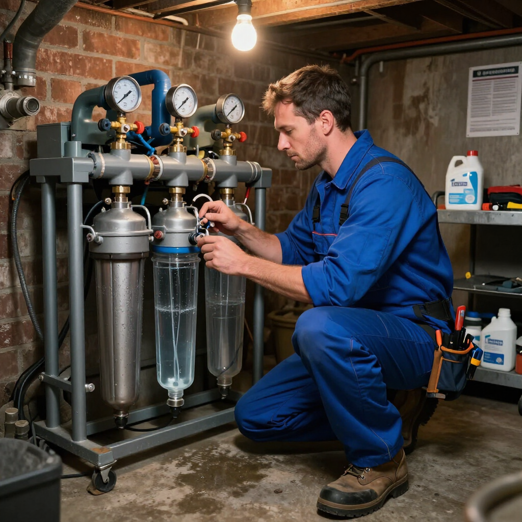 entire home water filter being installed in a home in braselton ga by a mastercraft plumbing master plumber