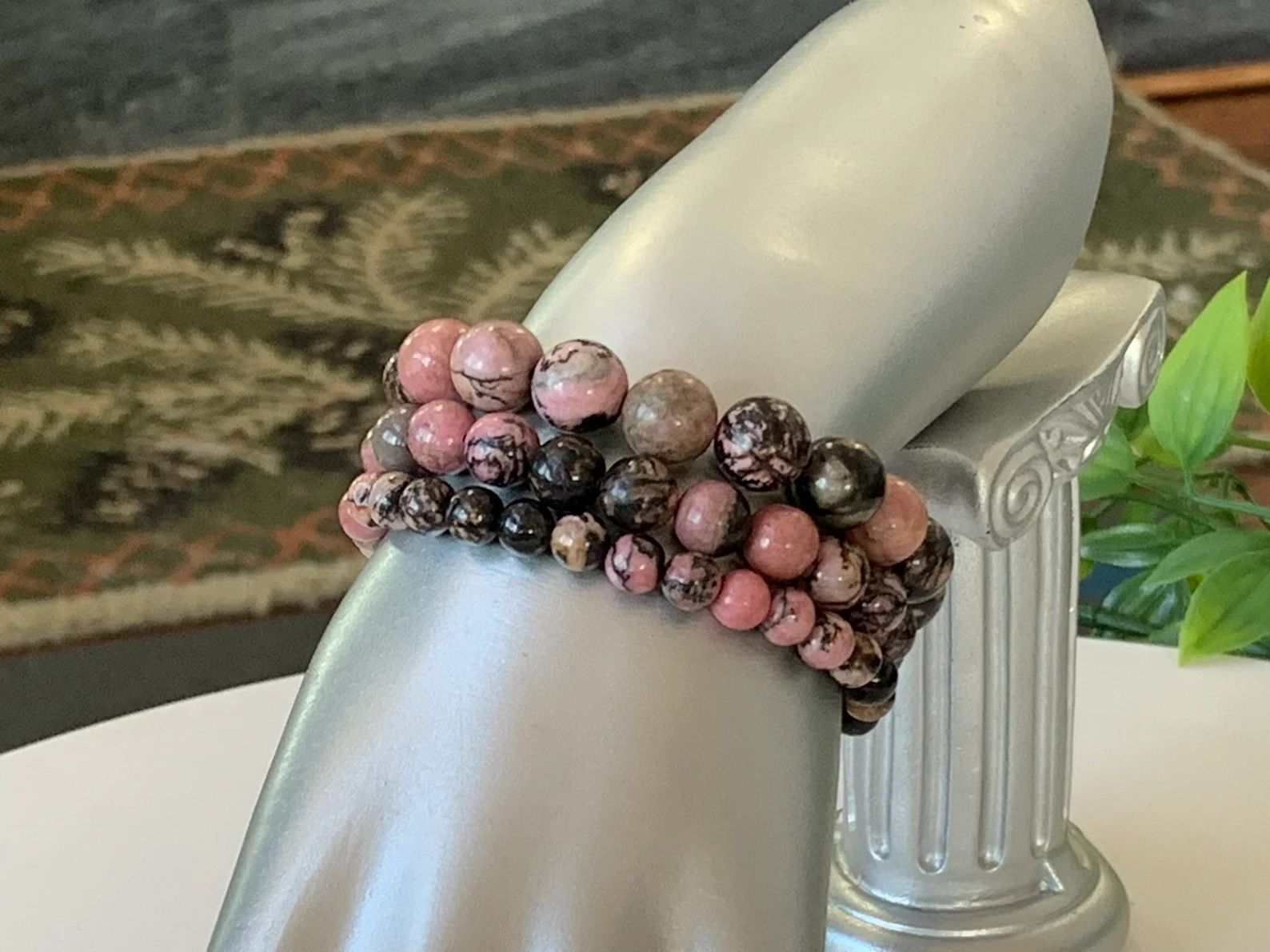 Rhodonite& cow chain bracelet main image 0