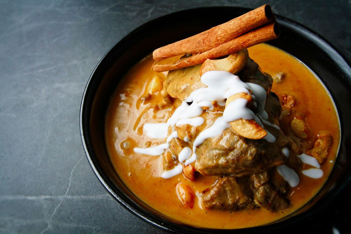 Lamb shank massaman curry