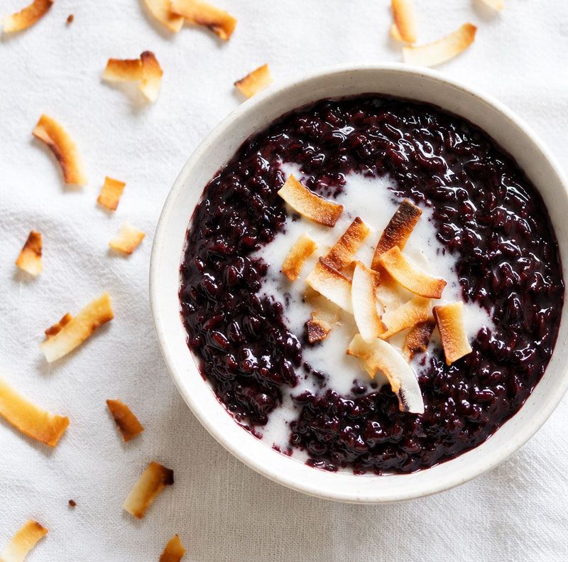 Black sticky rice with coconut cream at 21 Thai Restaurant Rozelle/Balmain